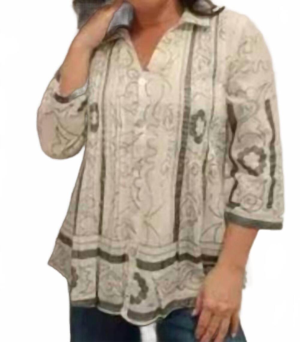 NEW PARSLEY & SAGE pintuck pleats tunic in white